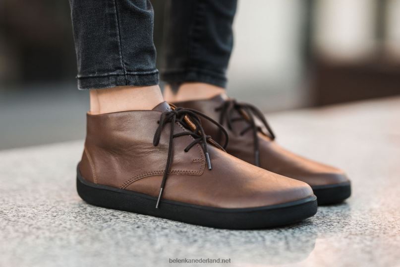 Heren Be Lenka schoenen op blote voeten glijden 08T6T71 donker bruin