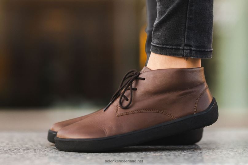 Heren Be Lenka schoenen op blote voeten glijden 08T6T71 donker bruin