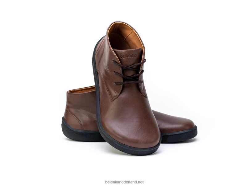 Heren Be Lenka schoenen op blote voeten glijden 08T6T71 donker bruin