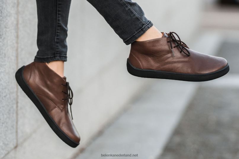 Heren Be Lenka schoenen op blote voeten glijden 08T6T71 donker bruin
