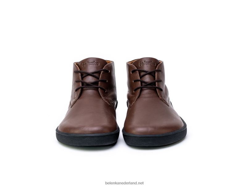 Heren Be Lenka schoenen op blote voeten glijden 08T6T71 donker bruin