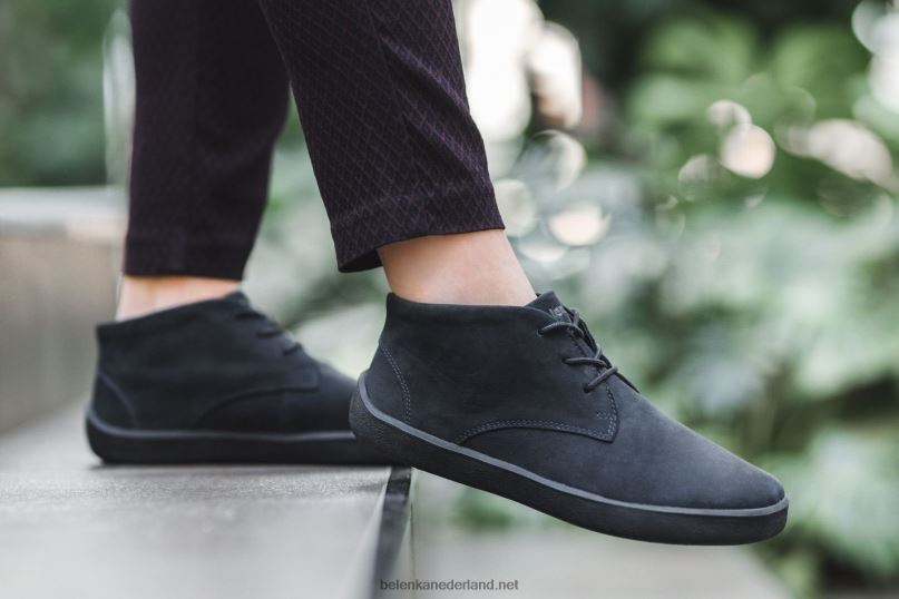 Heren Be Lenka schoenen op blote voeten glijden 08T6T72 geheel zwart mat