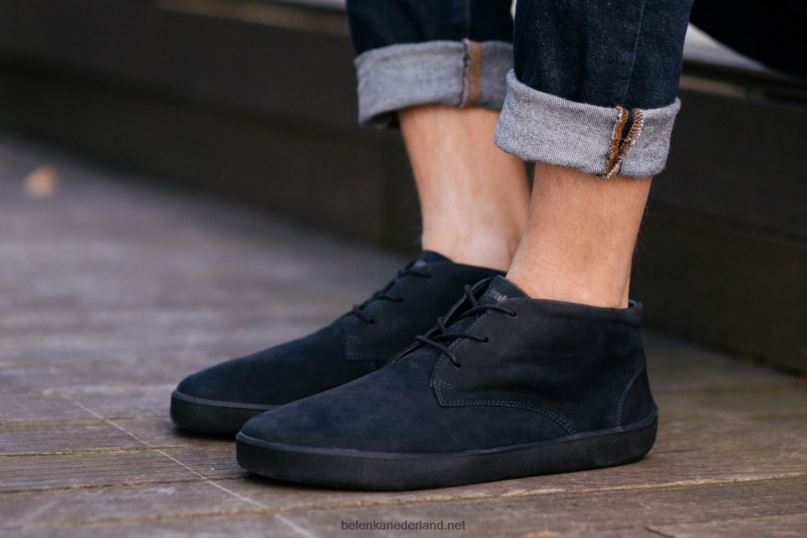 Heren Be Lenka schoenen op blote voeten glijden 08T6T72 geheel zwart mat