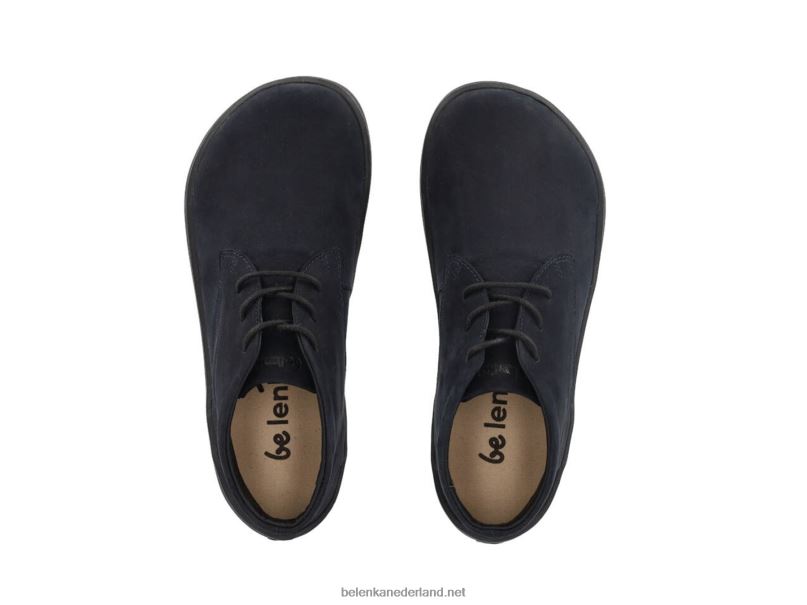 Heren Be Lenka schoenen op blote voeten glijden 08T6T72 geheel zwart mat