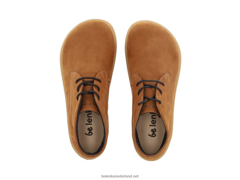 Heren Be Lenka schoenen op blote voeten glijden 08T6T73 kaneel bruin