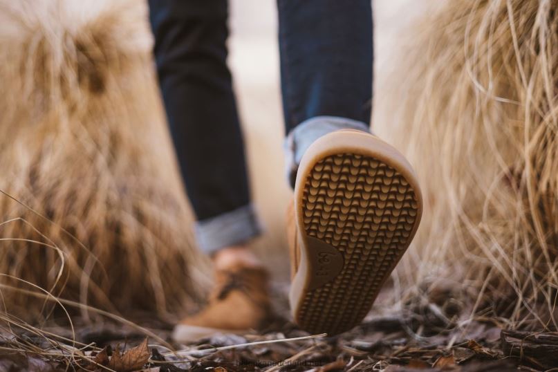 Heren Be Lenka schoenen op blote voeten glijden 08T6T73 kaneel bruin