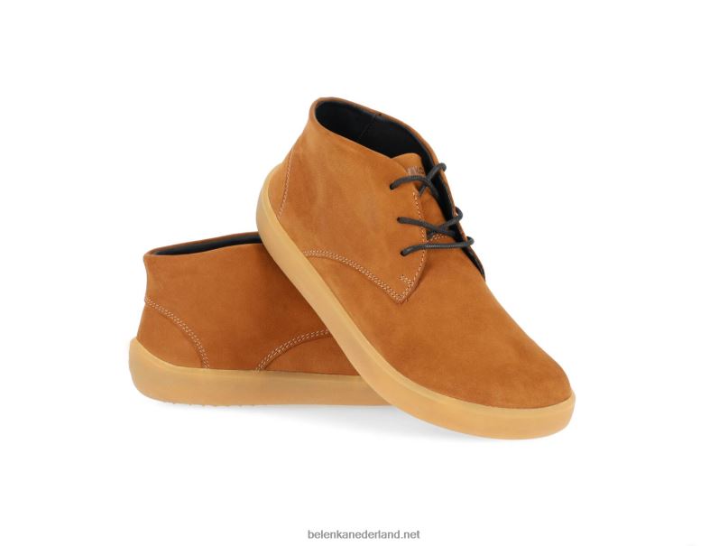 Heren Be Lenka schoenen op blote voeten glijden 08T6T73 kaneel bruin