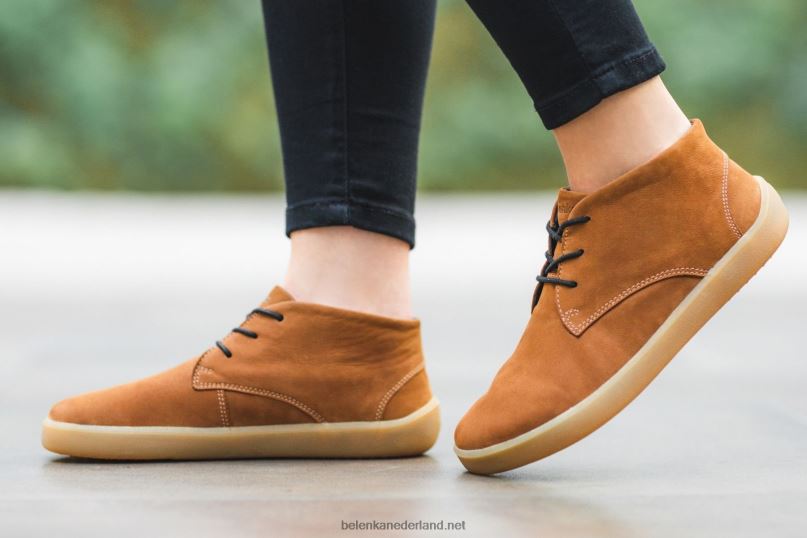 Heren Be Lenka schoenen op blote voeten glijden 08T6T73 kaneel bruin