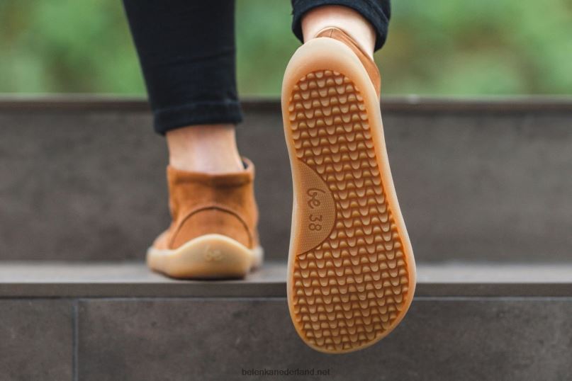 Heren Be Lenka schoenen op blote voeten glijden 08T6T73 kaneel bruin