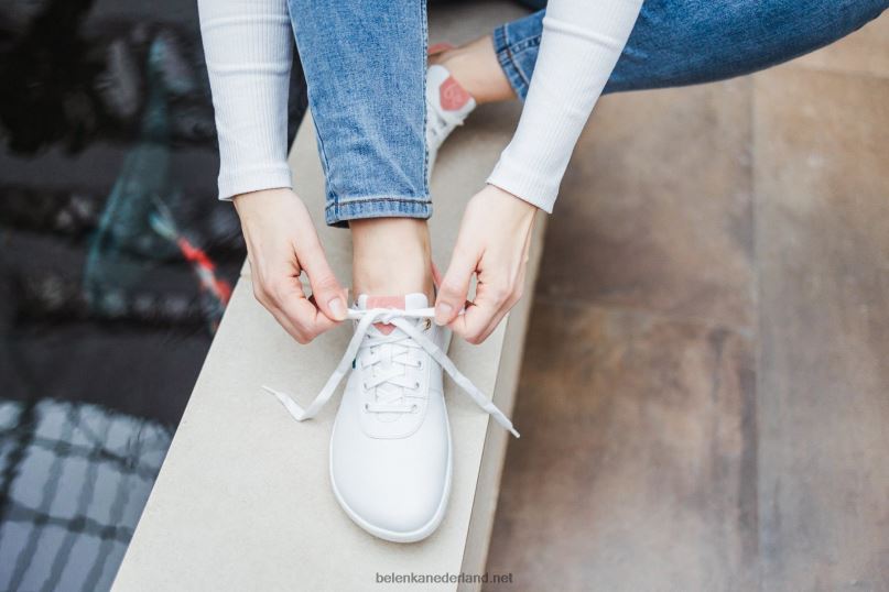 Heren Be Lenka schoenen op blote voeten - royale 08T6T4 witte & donkere perzik
