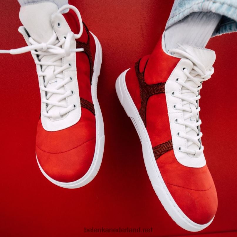 Heren Be Lenka barefoot sneakers barebarics - hifly 08T6T91 rood Wit