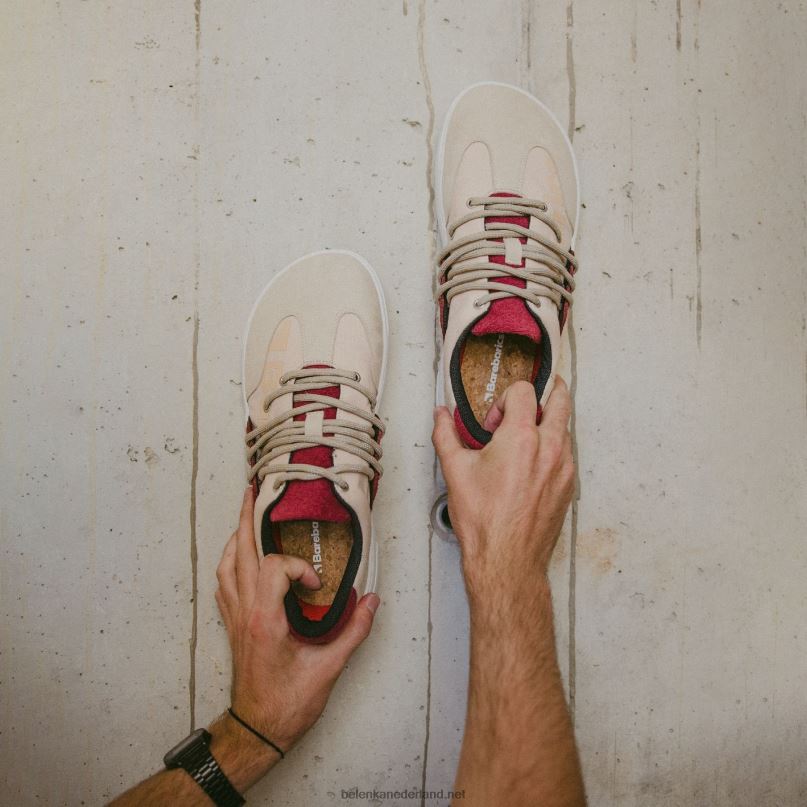 Heren Be Lenka barefoot sneakers barebarics - vibe 08T6T103 beige & rood