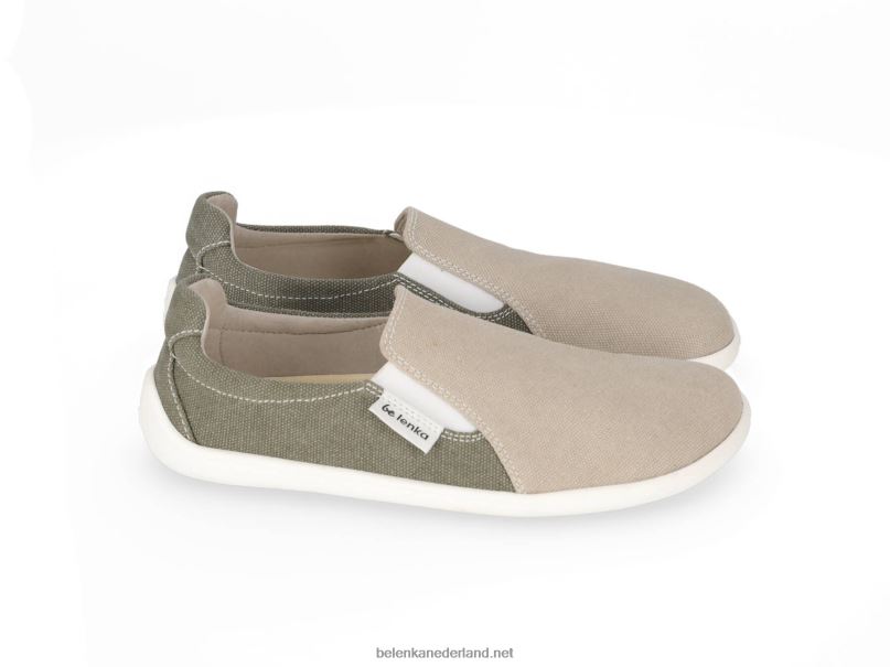 Heren Be Lenka barefoot sneakers - makkelijk - veganistisch 08T6T63 zand & legergroen