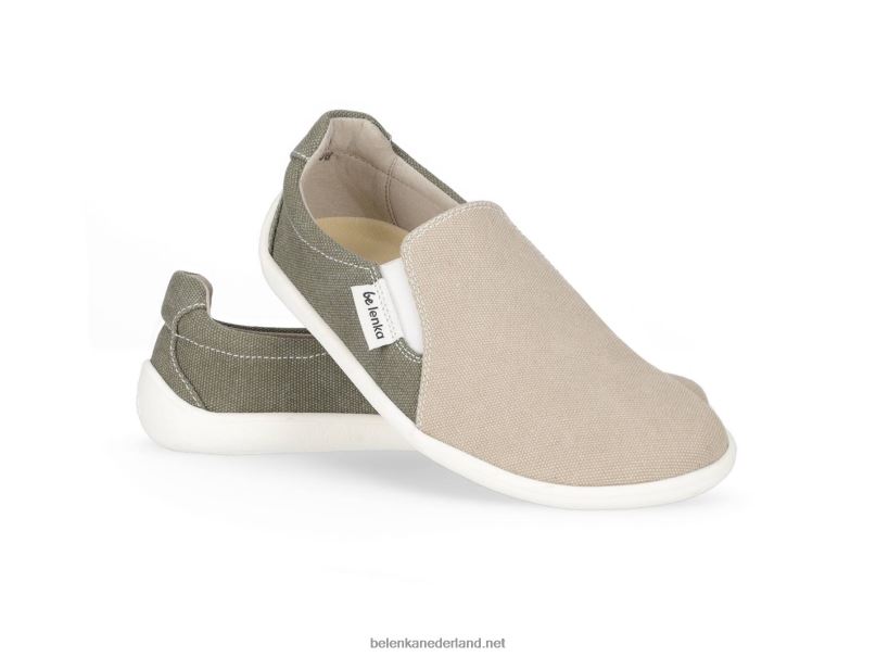 Heren Be Lenka barefoot sneakers - makkelijk - veganistisch 08T6T63 zand & legergroen