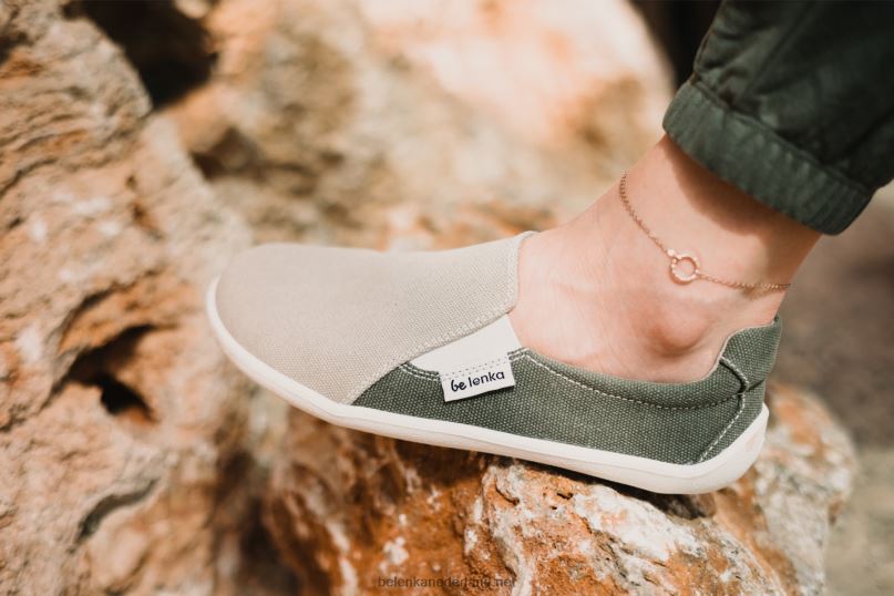 Heren Be Lenka barefoot sneakers - makkelijk - veganistisch 08T6T63 zand & legergroen