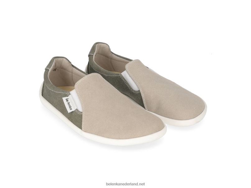 Heren Be Lenka barefoot sneakers - makkelijk - veganistisch 08T6T63 zand & legergroen