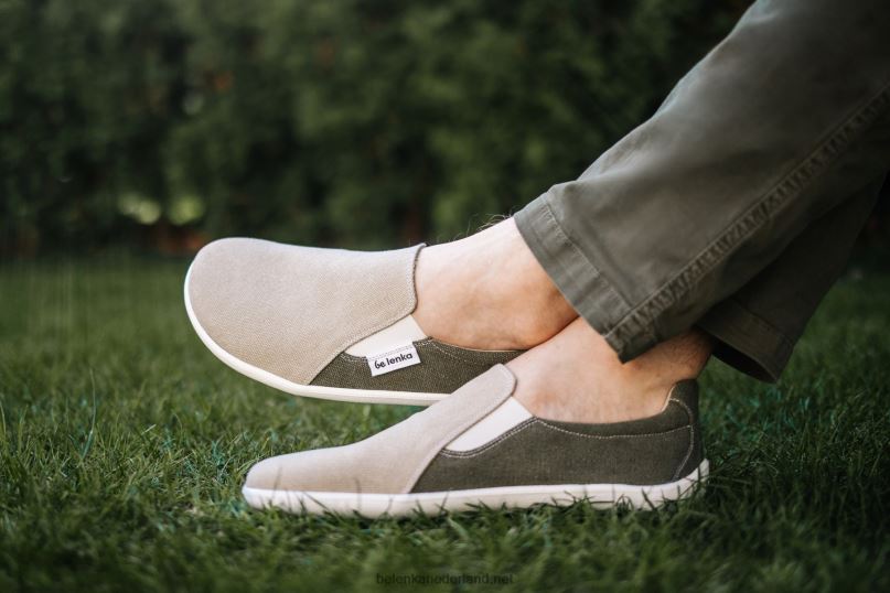 Heren Be Lenka barefoot sneakers - makkelijk - veganistisch 08T6T63 zand & legergroen