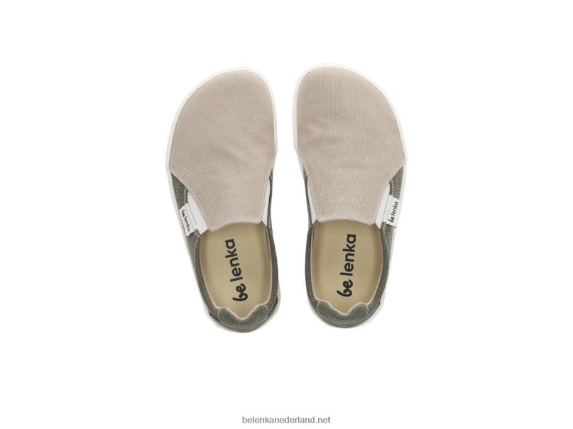 Heren Be Lenka barefoot sneakers - makkelijk - veganistisch 08T6T63 zand & legergroen