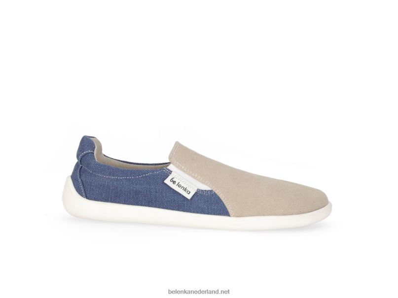 Heren Be Lenka barefoot sneakers - makkelijk - veganistisch 08T6T64 zand & blauw