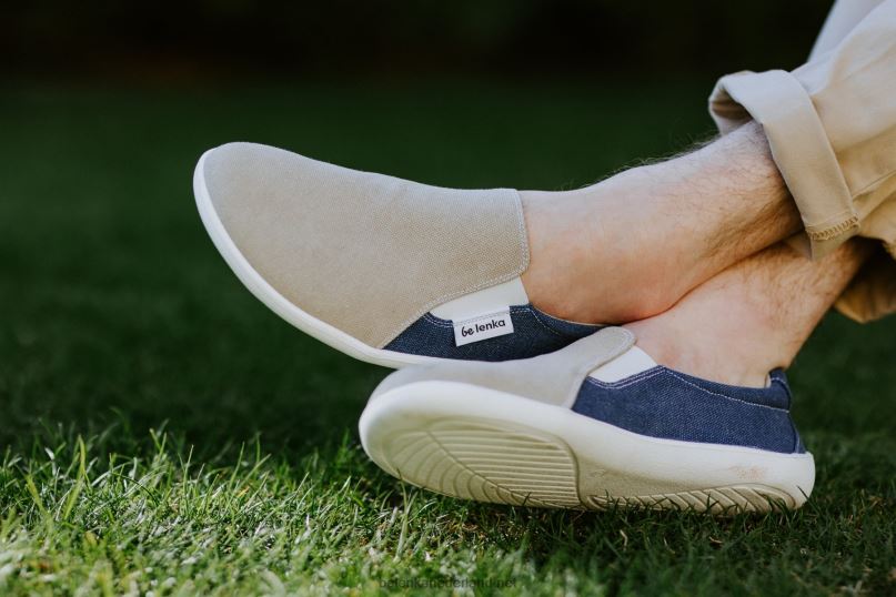 Heren Be Lenka barefoot sneakers - makkelijk - veganistisch 08T6T64 zand & blauw