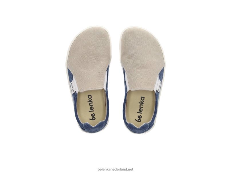 Heren Be Lenka barefoot sneakers - makkelijk - veganistisch 08T6T64 zand & blauw
