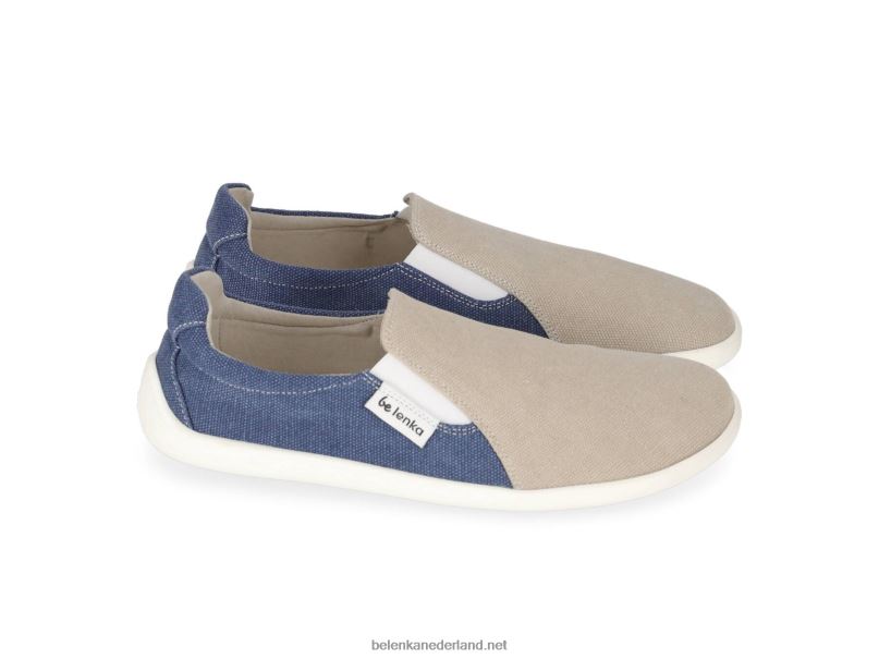 Heren Be Lenka barefoot sneakers - makkelijk - veganistisch 08T6T64 zand & blauw