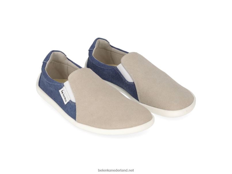 Heren Be Lenka barefoot sneakers - makkelijk - veganistisch 08T6T64 zand & blauw