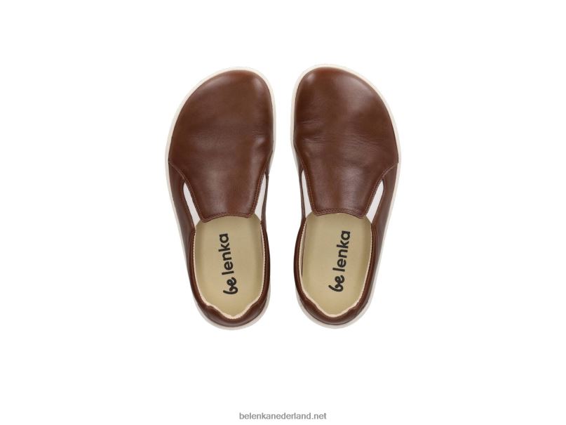 Heren Be Lenka blote voeten sneakers - makkelijk 08T6T65 donker bruin