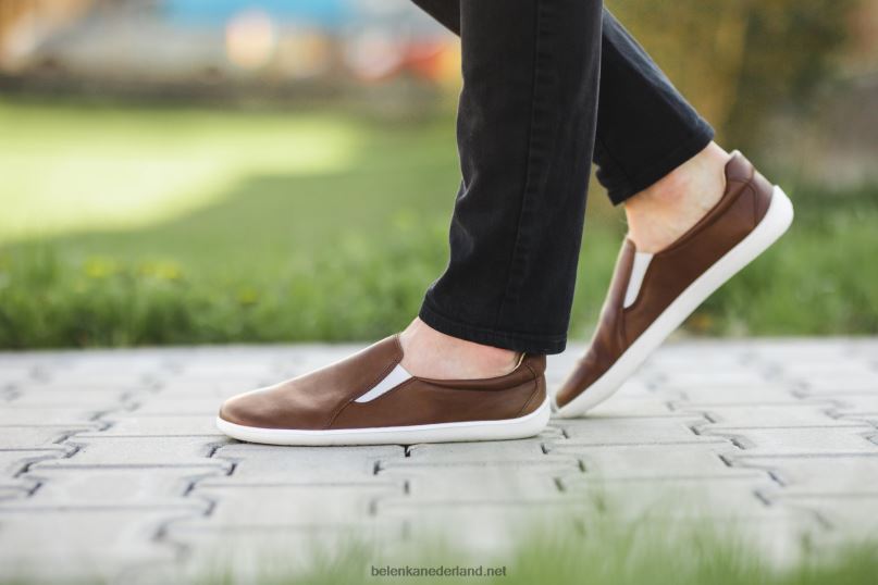 Heren Be Lenka blote voeten sneakers - makkelijk 08T6T65 donker bruin