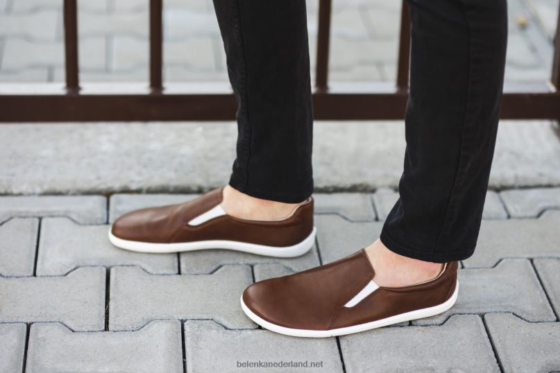Heren Be Lenka blote voeten sneakers - makkelijk 08T6T65 donker bruin