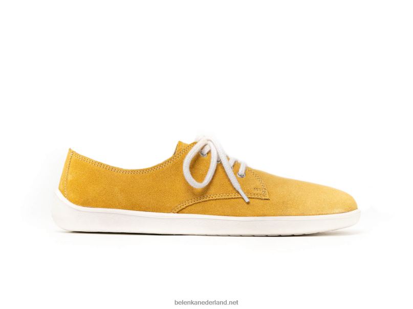 Heren Be Lenka schoenen op blote voeten - stad 08T6T121 mosterd & wit