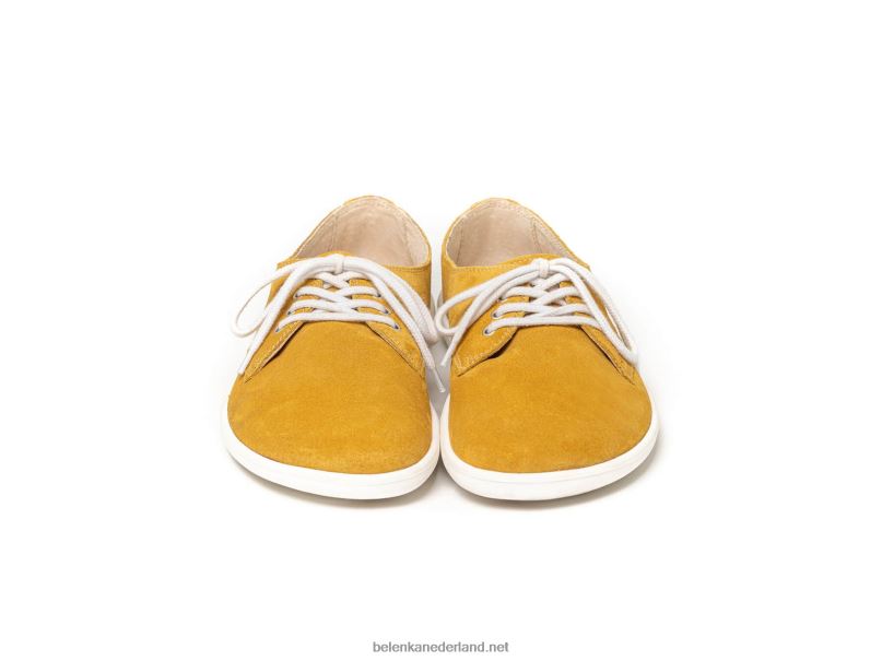 Heren Be Lenka schoenen op blote voeten - stad 08T6T121 mosterd & wit