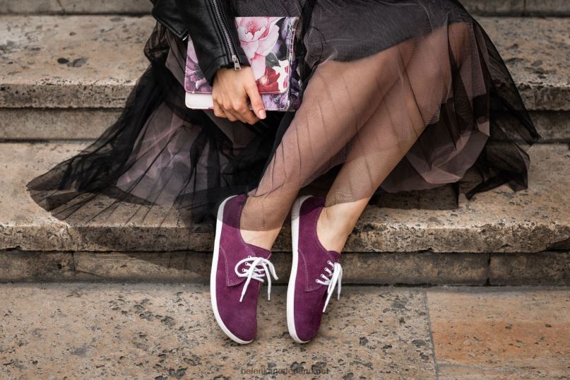 Heren Be Lenka schoenen op blote voeten - stad 08T6T122 pruim & wit