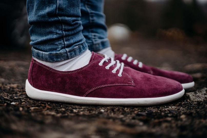 Heren Be Lenka schoenen op blote voeten - stad 08T6T122 pruim & wit
