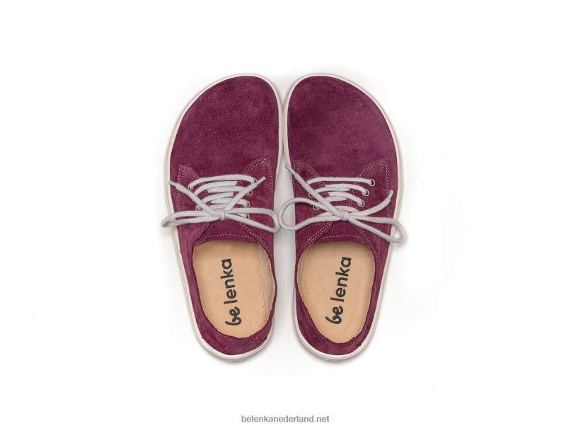 Heren Be Lenka schoenen op blote voeten - stad 08T6T122 pruim & wit