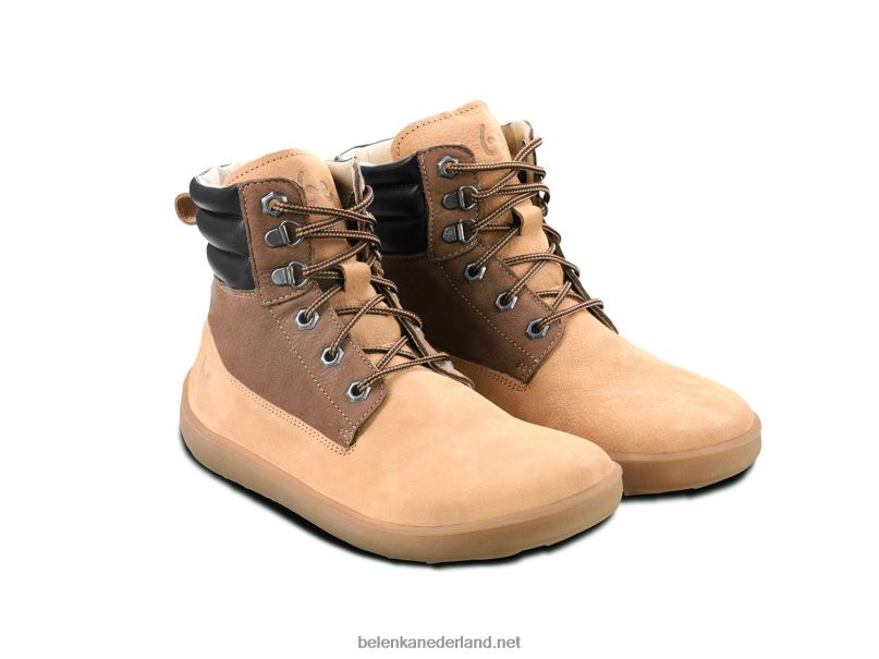 Heren Be Lenka blote voeten laarzen nevada neo 08T6T38 zand & donkerbruin