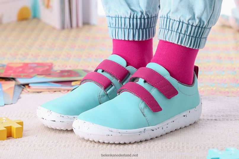 Be Lenka kinderen op blote voeten vrolijk 08T6T209 hemelsblauw en roze