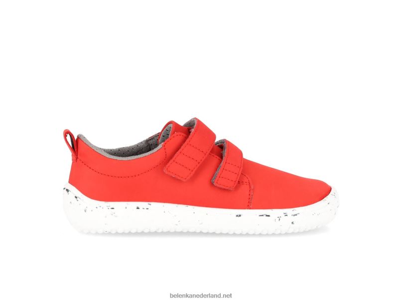 Be Lenka kinderen op blote voeten vrolijk 08T6T212 rood Wit