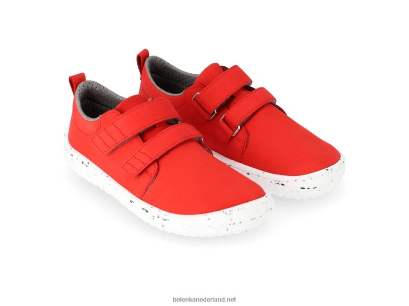 Be Lenka kinderen op blote voeten vrolijk 08T6T212 rood Wit