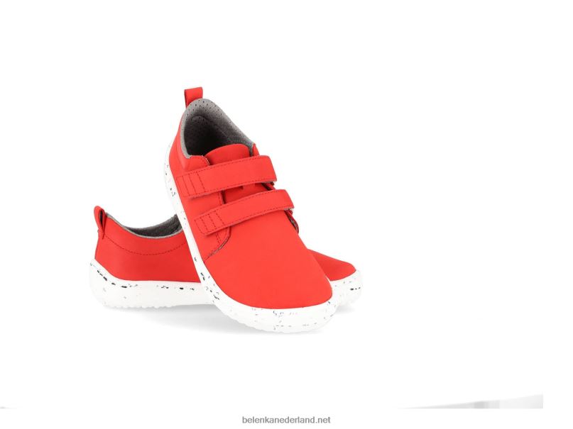 Be Lenka kinderen op blote voeten vrolijk 08T6T212 rood Wit