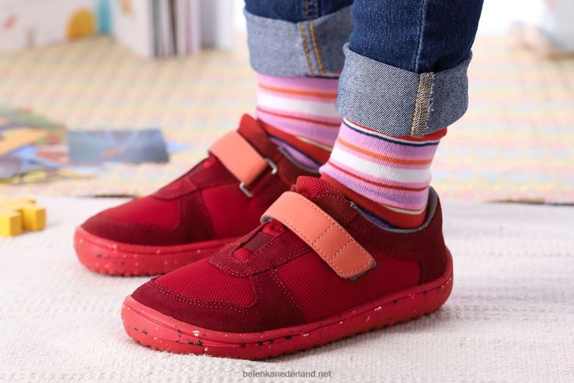 Be Lenka kinderschoenen op blote voeten - vreugde 08T6T223 helemaal rood