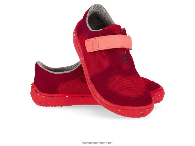Be Lenka kinderschoenen op blote voeten - vreugde 08T6T223 helemaal rood