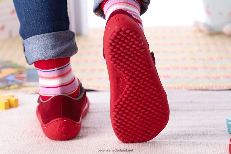 Be Lenka kinderschoenen op blote voeten - vreugde 08T6T223 helemaal rood