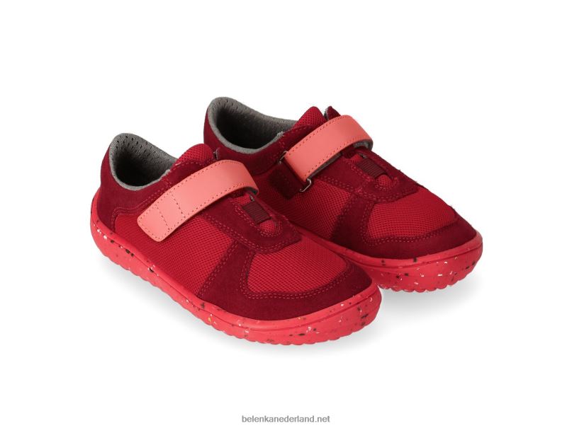Be Lenka kinderschoenen op blote voeten - vreugde 08T6T223 helemaal rood