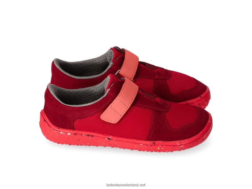 Be Lenka kinderschoenen op blote voeten - vreugde 08T6T223 helemaal rood