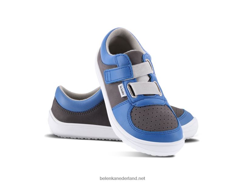 Be Lenka kindersneakers op blote voeten - vloeiend 08T6T199 blauw grijs