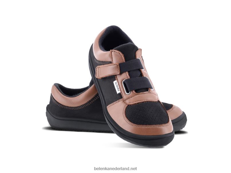 Be Lenka kindersneakers op blote voeten - vloeiend 08T6T201 bruin zwart