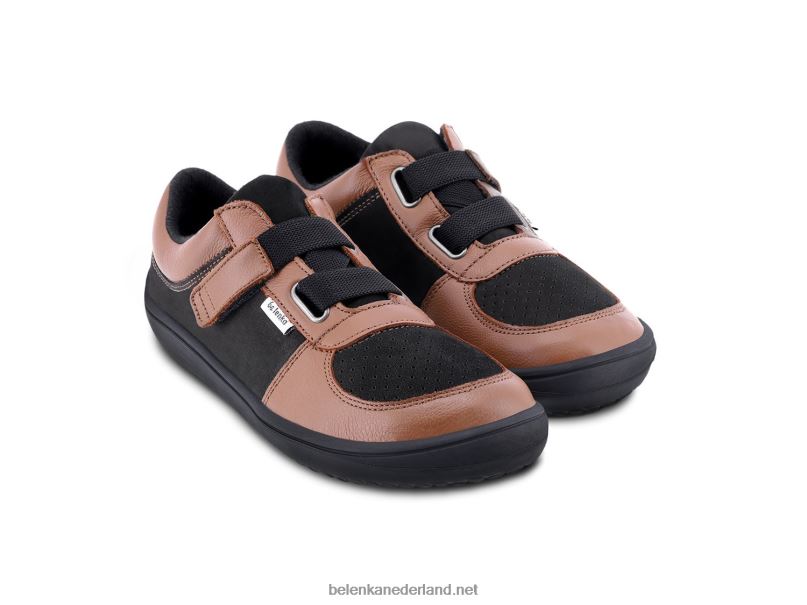 Be Lenka kindersneakers op blote voeten - vloeiend 08T6T201 bruin zwart