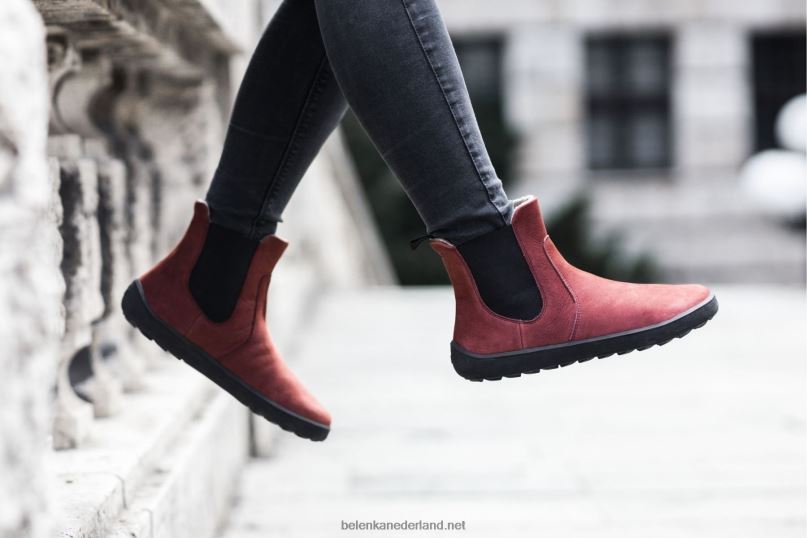 vrouwen Be Lenka laarzen op blote voeten lokken 08T6T131 bordeaux