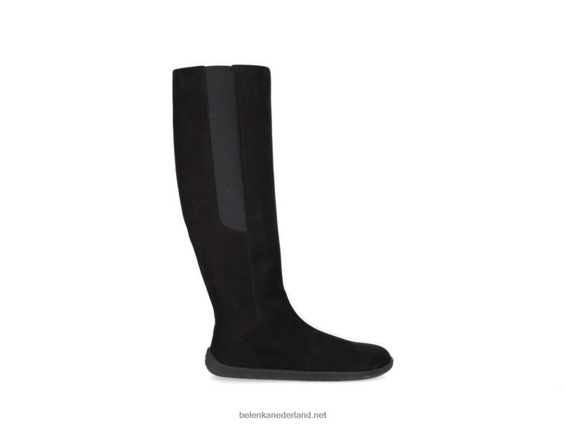 vrouwen Be Lenka barefoot lange laarzen sierra 08T6T156 mat zwart